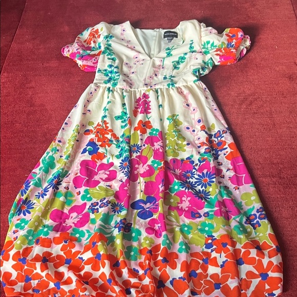 Donna Morgan Floral Puff-Sleeve Midi Dress - Picture 5 of 9